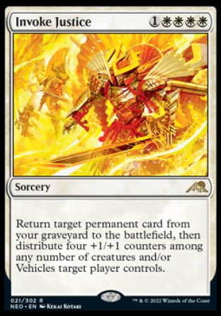 (021) Magic The Gathering Kamigawa: Neon Dynasty Single: Invoke Justice  Rare