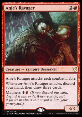 (022) Magic The Gathering Commander 2019 Single: Anje's Ravager  Rare