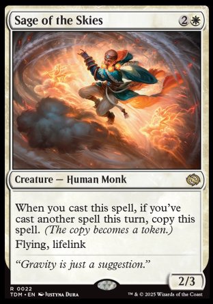 (022) Magic The Gathering Tarkir: Dragonstorm Single: Sage of the Skies Holo Rare