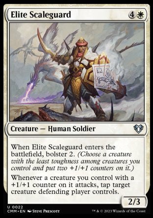 (022) Magic The Gathering Commander Masters Single: Elite Scaleguard Holo Uncommon