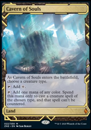 (022/030) Magic The Gathering Zendikar Rising Expeditions Single: Cavern of Souls  Mythic
