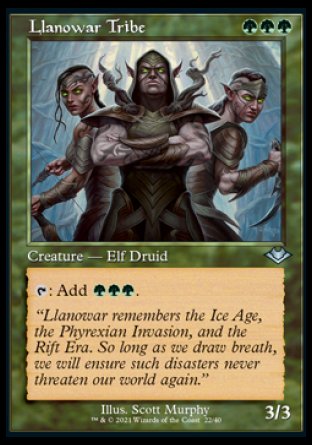 (022) Magic The Gathering Modern Horizons: Retro Frame Cards Single: Llanowar Tribe (V.1)  Uncommon