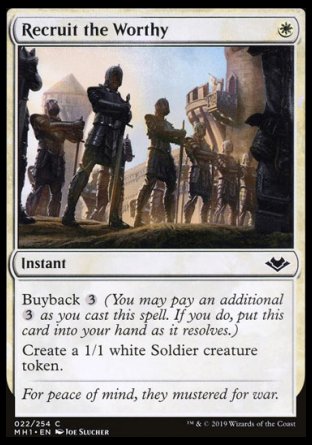 (022/254) Magic The Gathering Modern Horizons Single: Recruit the Worthy  Common