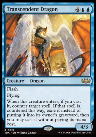 (022) Magic The Gathering Commander: Tarkir: Dragonstorm Single: Transcendent Dragon  Rare