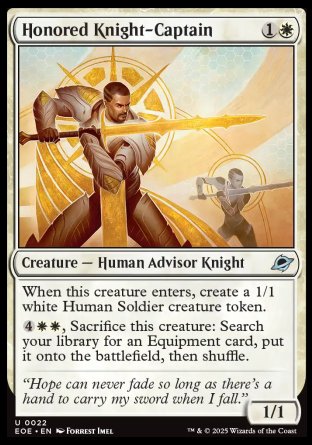 (022) Magic The Gathering Edge of Eternities Single: Honored Knight-Captain Holo Uncommon