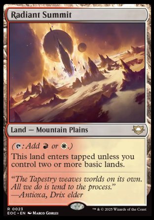 (023) Magic The Gathering Commander: Edge of Eternities Single: Radiant Summit  Rare