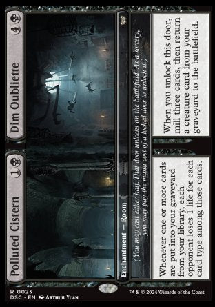 (023) Magic The Gathering Commander: Duskmourn: House of Horror Single: Polluted Cistern // Dim Oubliette  Rare