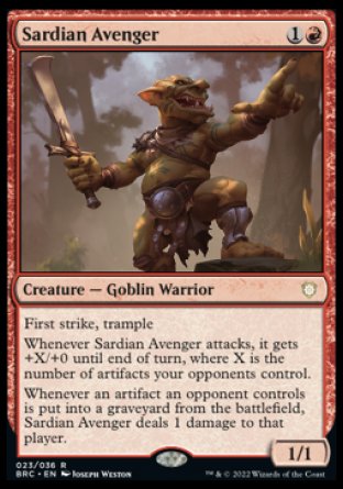 (023) Magic The Gathering Commander: The Brothers' War: Extras Single: Sardian Avenger (V.1)  Rare