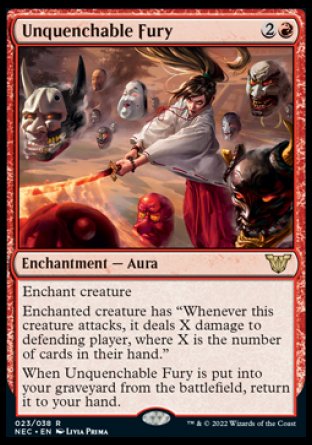 (023) Magic The Gathering Commander: Kamigawa: Neon Dynasty Single: Unquenchable Fury (V.1)  Rare