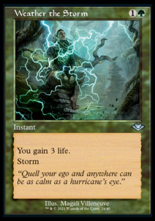 (024) Magic The Gathering Modern Horizons: Retro Frame Cards Single: Weather the Storm (V.1) Holo Uncommon