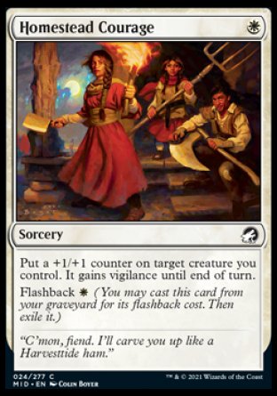 (024) Magic The Gathering Innistrad: Midnight Hunt Single: Homestead Courage Holo Common