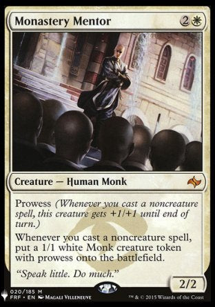 (020) Magic The Gathering The List Single: Monastery Mentor  Mythic