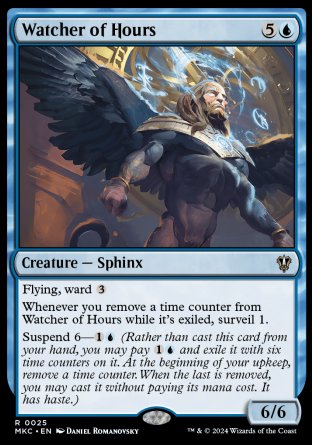 (025) Magic The Gathering Commander: Murders at Karlov Manor Single: Watcher of Hours  Rare