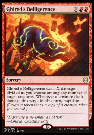 (025) Magic The Gathering Commander 2019 Single: Ghired's Belligerence  Rare