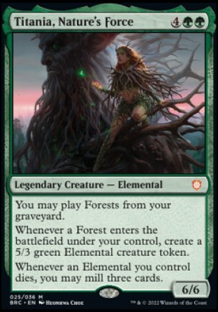 (025) Magic The Gathering Commander: The Brothers' War: Extras Single: Titania, Nature's Force (V.1) Holo Mythic