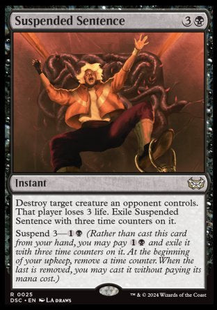 (025) Magic The Gathering Commander: Duskmourn: House of Horror Single: Suspended Sentence  Rare