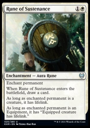 (025/285) Magic The Gathering Kaldheim Single: Rune of Sustenance  Uncommon