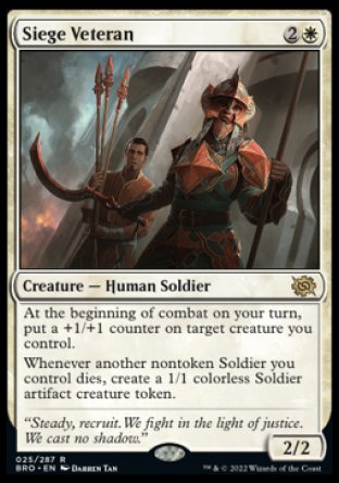 (025) Magic The Gathering The Brothers' War Single: Siege Veteran Holo Rare