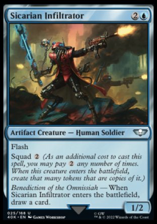 (025) Magic The Gathering Universes Beyond: Warhammer 40000 Single: Sicarian Infiltrator Holo Uncommon