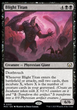(025) Magic The Gathering Commander: March of the Machine Single: Blight Titan  Rare