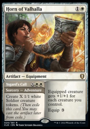 (026) Magic The Gathering Commander Legends: Battle for Baldur's Gate Single: Horn of Valhalla // Ysgard's Call  Rare