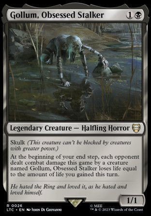 (026) Magic The Gathering Commander: The Lord of the Rings: Tales of Middle-earth Single: Gollum, Obsessed Stalker  Rare
