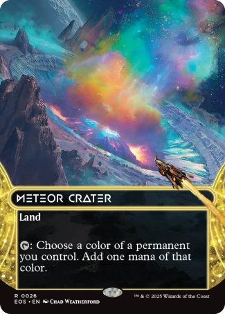 (026) Magic The Gathering Stellar Sights Single: Meteor Crater (V.1) Holo Rare