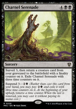 (026) Magic The Gathering Commander: Murders at Karlov Manor Single: Charnel Serenade  Rare