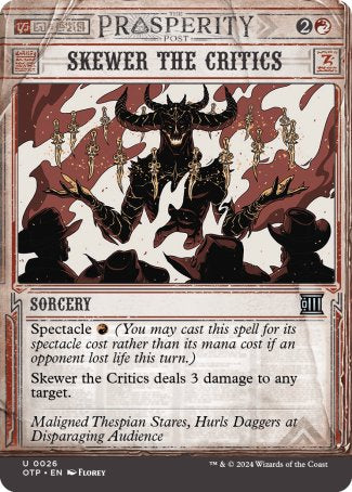 (026) Magic The Gathering Breaking News Single: Skewer the Critics  Uncommon
