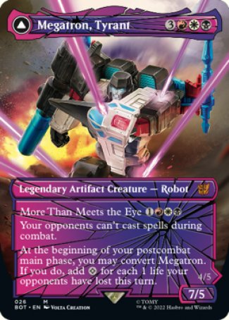 (026) Magic The Gathering Universes Beyond: Transformers Single: Megatron, Tyrant // Megatron, Destructive Force (V.2) Holo Mythic