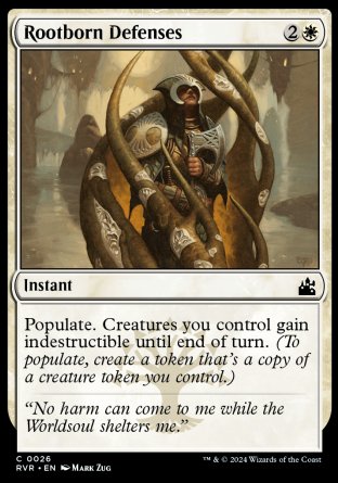 (026) Magic The Gathering Ravnica Remastered Single: Rootborn Defenses  Holo Common