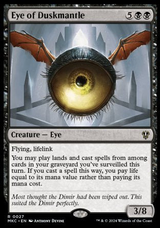 (027) Magic The Gathering Commander: Murders at Karlov Manor Single: Eye of Duskmantle  Rare