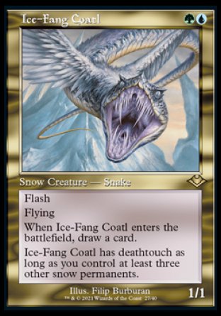 (027) Magic The Gathering Modern Horizons: Retro Frame Cards Single: Ice-Fang Coatl (V.2)  Rare