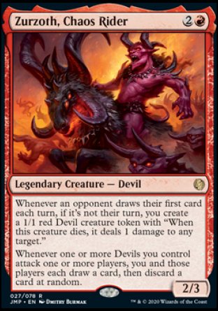 (027) Magic The Gathering Jumpstart Single: Zurzoth, Chaos Rider  Rare