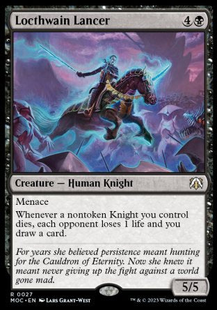 (027) Magic The Gathering Commander: March of the Machine Single: Locthwain Lancer  Rare