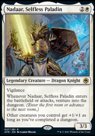 (027) Magic The Gathering Adventures in the Forgotten Realms Single: Nadaar, Selfless Paladin Holo Rare