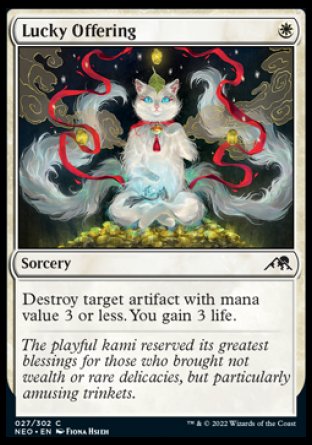 (027) Magic The Gathering Kamigawa: Neon Dynasty Single: Lucky Offering  Common