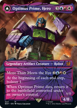 (027) Magic The Gathering Universes Beyond: Transformers Single: Optimus Prime, Hero // Optimus Prime, Autobot Leader (V.2)  Mythic