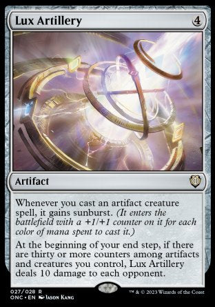 (027) Magic The Gathering Commander: Phyrexia: All Will Be One Single: Lux Artillery  Rare