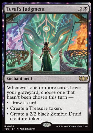 (028) Magic The Gathering Commander: Tarkir: Dragonstorm Single: Teval's Judgment  Rare