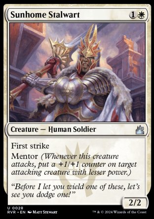 (028) Magic The Gathering Ravnica Remastered Single: Sunhome Stalwart  Uncommon