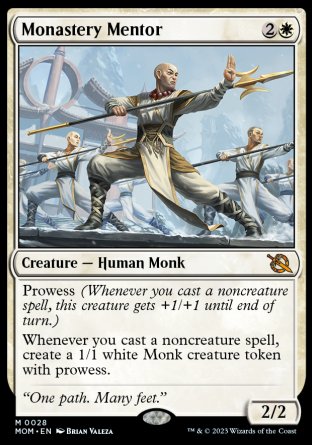 (028) Magic The Gathering March of the Machine Single: Monastery Mentor Holo Mythic