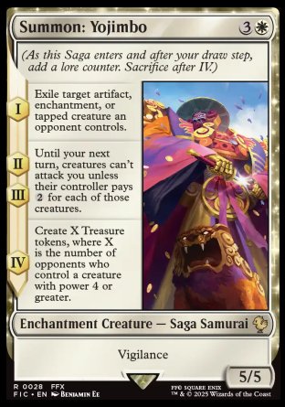 (028) Magic The Gathering Commander: Magic: The Gathering - FINAL FANTASY Single: Summon: Yojimbo  Rare