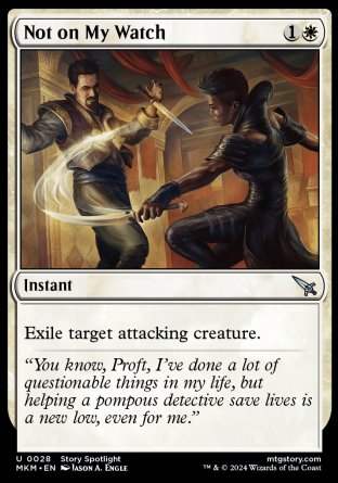 (028) Magic The Gathering Murders at Karlov Manor Single: Not on My Watch Holo Uncommon