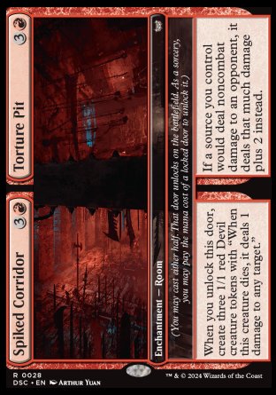 (028) Magic The Gathering Commander: Duskmourn: House of Horror Single: Spiked Corridor // Torture Pit  Rare
