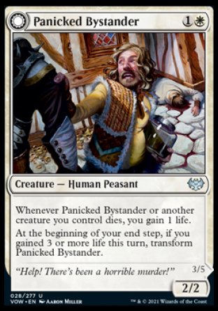 (028) Magic The Gathering Innistrad: Crimson Vow Single: Panicked Bystander // Cackling Culprit  Uncommon