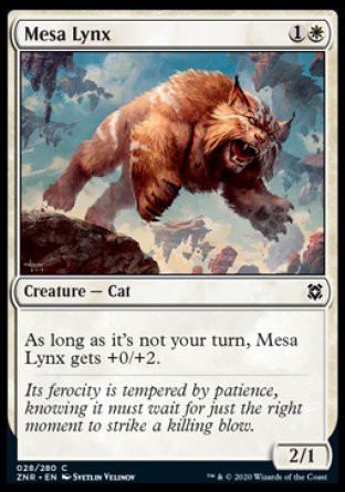 (028/280) Magic The Gathering Zendikar Rising Single: Mesa Lynx Holo Common