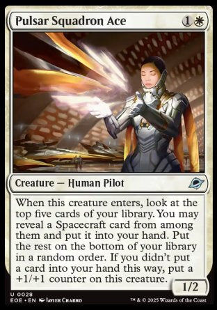 (028) Magic The Gathering Edge of Eternities Single: Pulsar Squadron Ace  Uncommon