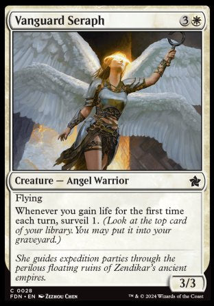 (028) Magic The Gathering Magic: The Gathering Foundations Single: Vanguard Seraph  Common