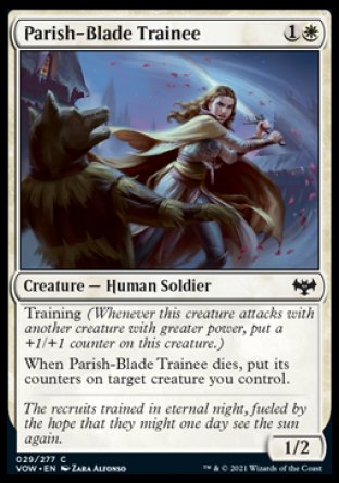 (029) Magic The Gathering Innistrad: Crimson Vow Single: Parish-Blade Trainee Holo Common